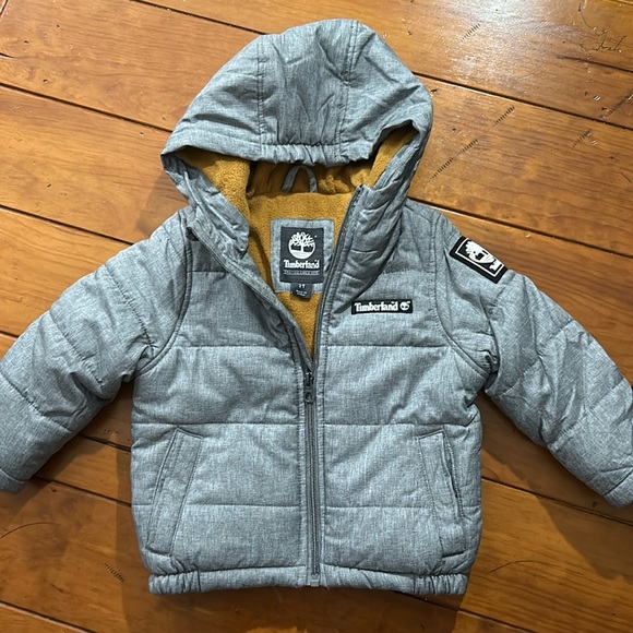 Timberland Other - Timberland Toddler Outdoor Winter Puffer Jacket Seize 2T Neutral Heather Gray